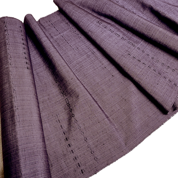 Dusty Purple with Rows of 'Embroidery' Vintage Kimono Silk from Japan By the Yard #309