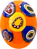 SALE Bright Orange Vintage Glass Cabochons Oval Millefiori 13/16", TWO for $2.00  #CL-05