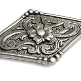 Running Low, Pecos Diamond Antique Silver Concho 1.5" x 2.5" Screw Back  #SWH-140