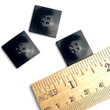 Black Square 11/16" Corozo Button, Five Squares Tagua Nut "Vegetable Ivory", 17mm   #SK-521