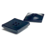 Re-Stocked Black Corozo Button, "Five Squares" Pillow-Top, Tagua Nut, 9/16" / 15mm   #SK-513