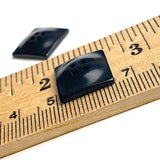 Re-Stocked Black Corozo Button, "Five Squares" Pillow-Top, Tagua Nut, 9/16" / 15mm   #SK-513