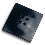 Re-Stocked Black Corozo Button, "Five Squares" Pillow-Top, Tagua Nut, 9/16" / 15mm   #SK-513