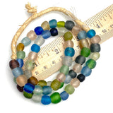 Deeper SALE Secret Beach Recycled Glass Rustic Beads from Ghana,  8-10mm, Strand of 60 Beads #GHL-126