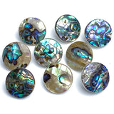 Re-Stocked, Abalone Shank Back Shell Button 5/8" 15mm Blues/Greens  # L66594