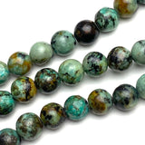 Green/Chocolate 'African Turquoise' Jasper, Small Round 6mm, 3/16", Small Hole, Pack of 30 Beads #L407