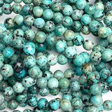 Green 'African Turquoise' Jasper, 3/16", Small Round 6mm Beads, 15" Strand #L229