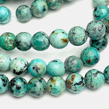 Green 'African Turquoise' Jasper, 3/16", Small Round 6mm Beads, 15" Strand #L229