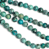 Green 'African Turquoise' Jasper, 3/16", Small Round 6mm Beads, 15" Strand #L229