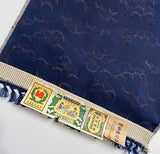 Night Migration Ikat, Dark Indigo Yuki Tsumugi Vintage Kimono Silk By the Yard from Japan,  #310