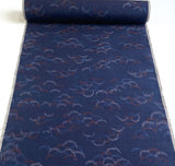 Night Migration Ikat, Dark Indigo Yuki Tsumugi Vintage Kimono Silk By the Yard from Japan,  #310
