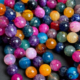 Jewel Agate Bead Mix, 10mm Faceted 3/8" High Shine 15" Strand,  #LP-101