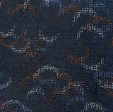 Night Migration Ikat, Dark Indigo Yuki Tsumugi Vintage Kimono Silk By the Yard from Japan,  #310