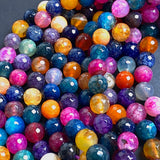 Jewel Agate Bead Mix, 10mm Faceted 3/8" High Shine 15" Strand,  #LP-101