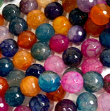 Jewel Agate Bead Mix, 10mm Faceted 3/8" High Shine 15" Strand,  #LP-101