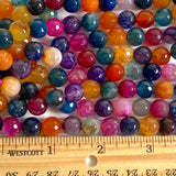 Jewel Agate Bead Mix, 10mm Faceted 3/8" High Shine 15" Strand,  #LP-101