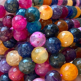 Jewel Agate Bead Mix, 10mm Faceted 3/8" High Shine 15" Strand,  #LP-101