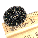 Dark Sun Oval Southwest Concho Style Button 7/8" Shank Back  #SWC-135