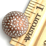 Re-Stocked, Copper-White Filigree Domed Button 5/8"  #SWC-69