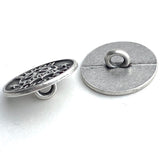 Re-Stocked, Route 66 Button, 7/16" Small Size, 12mm Shank Back Silver/Black #FJ-13