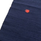 Moving Red Kasuri Square-Dots, Indigo Textured Vintage Kimono Silk from Japan, By the Yard #312