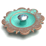Copper/Green Patina Telluride Pico Berry Engraved Concho 1.5" Screwback  #SWM-32