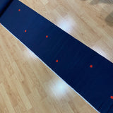 Moving Red Kasuri Square-Dots, Indigo Textured Vintage Kimono Silk from Japan, By the Yard #312