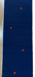 Moving Red Kasuri Square-Dots, Indigo Textured Vintage Kimono Silk from Japan, By the Yard #312