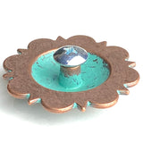 Copper/Green Patina Telluride Pico Berry Engraved Concho 1.5" Screwback  #SWM-32