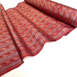 SALE Red Fancy Plaid Yarn-Dyed Vintage Kimono Silk Blend? from Japan, By the Yard #314