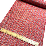 Red Fancy Plaid Yarn-Dyed Vintage Kimono Silk Blend? from Japan, By the Yard #314