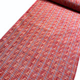 Red Fancy Plaid Yarn-Dyed Vintage Kimono Silk Blend? from Japan, By the Yard #314