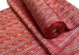 Red Fancy Plaid Yarn-Dyed Vintage Kimono Silk Blend? from Japan, By the Yard #314