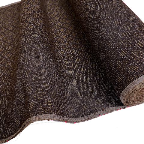 Infinite Diamonds Ikat, Brown/Amber Miyuki Tsumugi Vintage Kimono Silk By the Yard from Japan,  #315