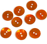 1/2" Bright Rustic Orange Pearl Shell 2-hole 13mm, Per Button, #D-117