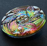 Rainbow Purples/Magentas Six-Leaf Flower Czech Glass Button 27mm / 1-1/16"  # CZ-213