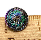 Impossibly Beautiful Smaller Czech Glass Swirl Button 18mm / 11/16"  #CZ-240