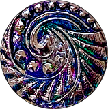 Impossibly Beautiful Smaller Czech Glass Swirl Button 18mm / 11/16"  #CZ-240