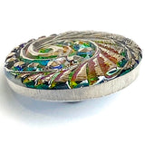 Impossibly Beautiful Smaller Czech Glass Swirl Button 18mm / 11/16"  #CZ-240