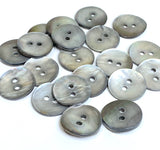 Re-Stocked, Pearl Smoke Iridescent Silver/Gray Shell, 11/16", Pack of 22 Buttons  #KB-909