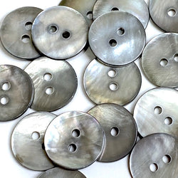 Re-Stocked, Pearl Smoke Iridescent Silver/Gray Shell, 11/16", Pack of 22 Buttons  #KB-909