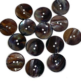 Re-Stocked, Brown-Black-Espresso Shiny Natural Sometimes-Curvy Mussel Shell Button, 7/8", 15 buttons #KB-907