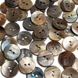 Re-Stocked, Stoney Brown Melange Mussel Shell Buttons 11/16", Pack of 25  #KB-949