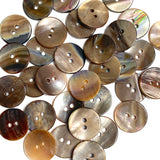Re-Stocked, Stoney Brown Melange Mussel Shell Buttons 11/16", Pack of 25  #KB-949
