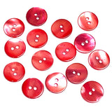 Re-Stocked, Watermelon Pink Iridescent Shell, 9/16", 2-Hole Buttons, 14 for $6.00  #KB-911