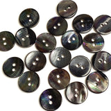Re-Stocked, Rainbow Gray-Brown Melange Mussel Shell 13mm / 1/2" Buttons, Pack of 20, #KB-940