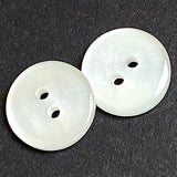 White Vintage Faux Shell 13mm / 1/2" Etched "Rings" Buttons, Plastic, Pack of 12, #KB-953
