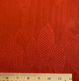 Liquid Drape Leaves Orange Jacquard Vintage Kimono Silk Pieces from Japan 9" x 54" #255