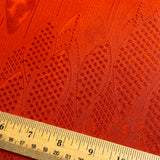 Liquid Drape Leaves Orange Jacquard Vintage Kimono Silk Pieces from Japan 9" x 54" #255