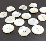 Re-Stocked White Shell 11/16" Iridescent 2-hole 18mm Rustic Wildcat Backs, Pack of 21, #KB-946